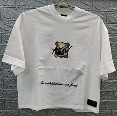 New REY NA Heavyweight 2 Sided Short Sleeve Tee White Size M