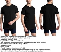 24 Fruit Of The Loom XL 46-48 Black Gray Pocket T-Shirts EG 117-122 CM