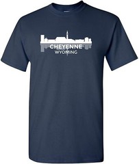 Cheyenne Wyoming Skyline – State City Classic Sports Team T Shirt – Navy
