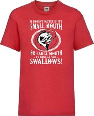 Fishing Mouth Swallows Humour Novelty T Shirt Various Colours And Sizes