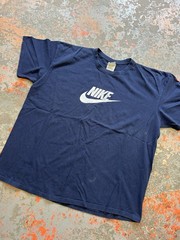 Vintage Nike T Shirt Center Logo Spell Out Swoosh Faded Grey Tag Nike Sz. 2XL