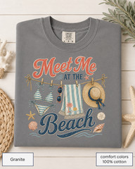 Meet Me at the Beach Shirt, Comfort Colors Coastal Summer Tee, Beach Gift