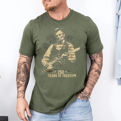 Abraham Lincoln Abe Lincoln Playing Guitar 250 Years Freedom T-Shirt