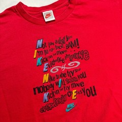 Vintage 90s Nike T-Shirt Men XL Red Def Jam Just Do It Graphic Single Stitch USA