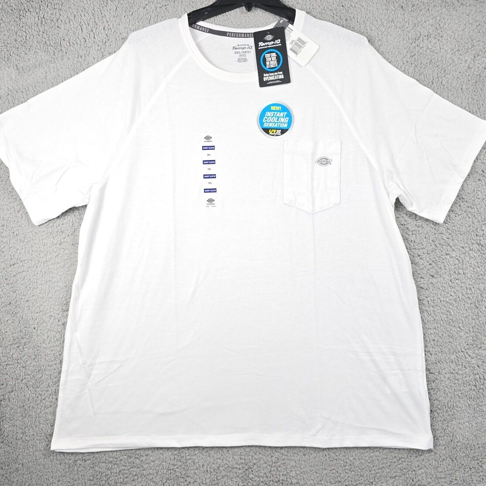 DICKIES FAST DRY Shirt Mens 3XL XXXL WHITE OUTDOORS WORKWEAR Cooling NWT