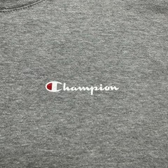Champion T-Shirt Mens Large Heathered Gray Spell Out Logo Classic Tee Casual GUC