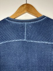 Lucky Brand Men’s Blue Waffle Knit Thermal Henley Shirt Long Sleeve Medium