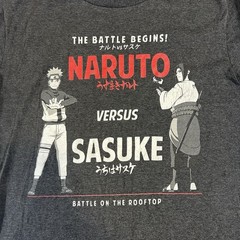Naruto Vs Sasuke T-Shirt 2007 (Mens Size M Large) Shippuden Anime Versus Ripple