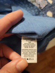 Straight Faded Blue Short Sleeve T Shirt Size S Faux Pocket NWT