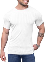 Mens Casual Slim Fit T Shirt Gym Muscle Crew Neck Short Sleeve Pullover Tops Tee