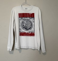 Cremieux Shirt Mens Large Creme Eagle Tribal Medallion Graphic Long Sleeve Tee