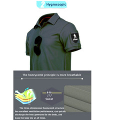 Men’s Tactical Polo T-Shirt Quick Dry Combat Short Sleeve Team Work Casual Shirt