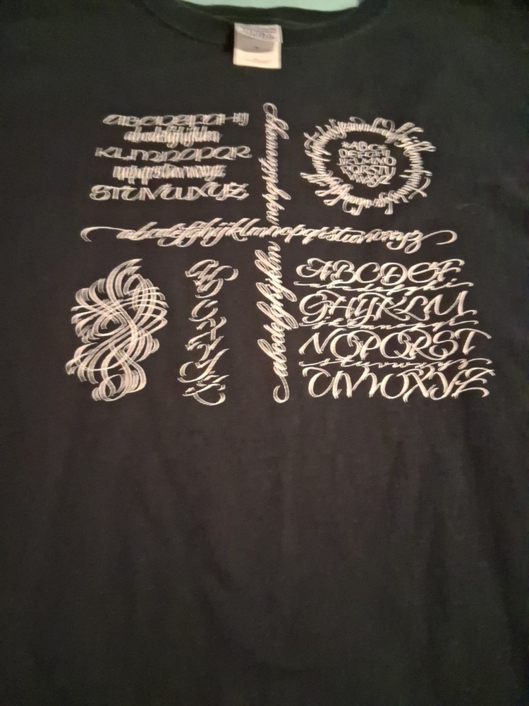 Gilman Vintage Tshirt Men’s Size XL Alphabets Different Fonts