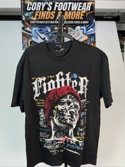 Left Point Italy Black Fighter / Graffiti Men’s T-Shirt Size XL