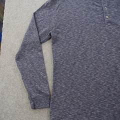 Jachs Shirt Mens Extra Large Blue Henley Button Long Sleeve Logo Cotton Dexter