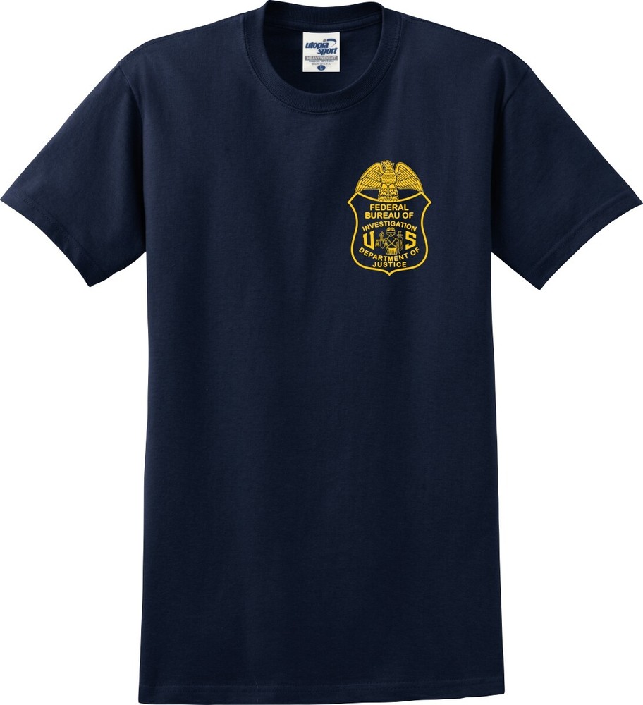 FBI Badge Federal Bureau of Investigation Left Chest Unisex T-Shirt (S-5X)