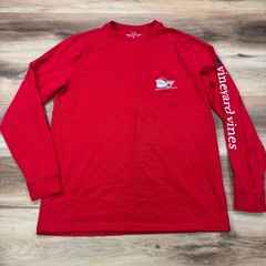 Vineyard Vines Long Sleeve Shirt Mens M Santa Christmas Cotton Classic Holiday