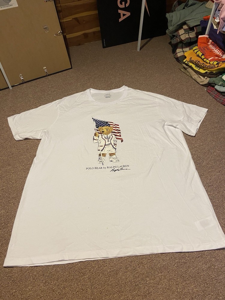 Classic Polo Ralph Lauren Polo Bear Preppy Outfit Graphic White T Shirt