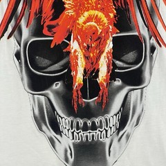 Mens shirt Sz large White Black Red Yellow Gray Kodak skull LOVE New With tags