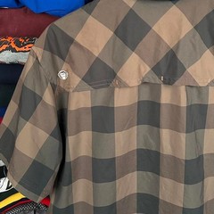 Howler Bros Tidepool Tech Green Plaid Vented Button Down Shirt Large