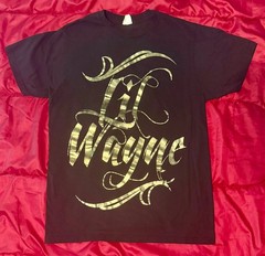 LIL WAYNE Bay Island Sportswear Gold Metallic shirt M Hip Hop RAP Dirty South
