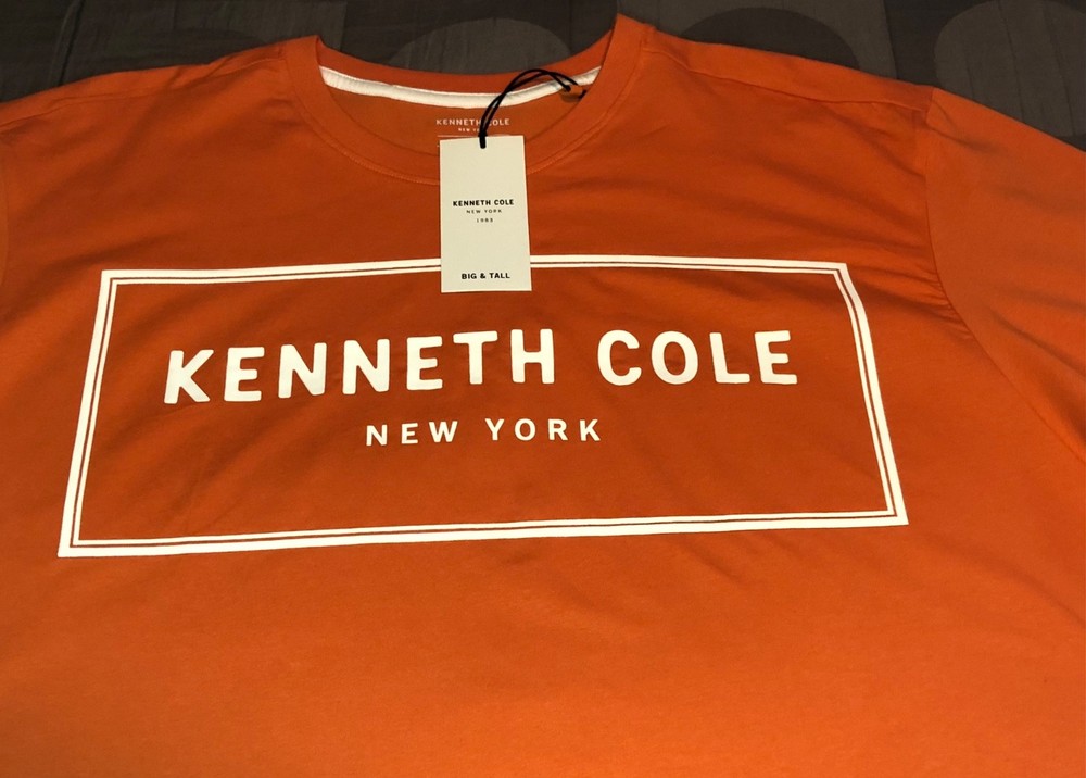 KENNETH COLE Men’s Big & Tall Orange Graphic S/S Crew Neck Tee NWT Size 3X