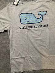 Vineyard Vines Men’s Golden Retriever Dog Whale Gray T-Shirt Size Large NEW NIP