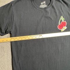 Y2K Alab Tee Shirt SOMETIMES MOODY Cherry Print Black Crew Neck Adult L SS