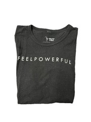 Feel Powerful Gym Shirt Men’s Size Lg Black S/S Shirt Cotton Poly Made In USA