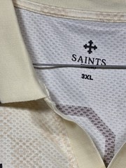 Saints Studio Cream Short Sleeve Shirt Logo Size Soccer Jersey 3XL Trendy Casual