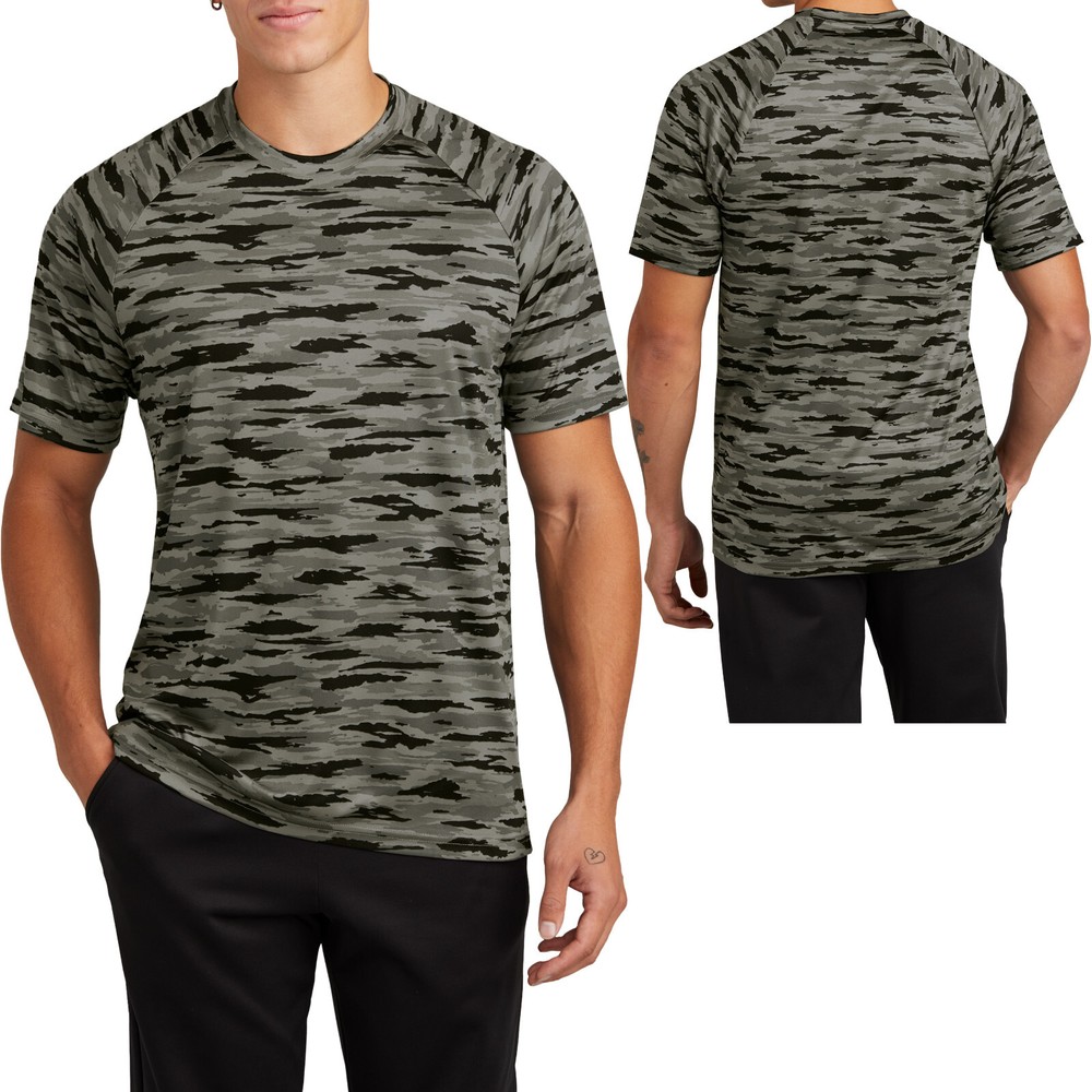 Mens Camo Print Camoflauge UPF 30 Moisture Dri Fit Wicking Tee T-Shirt XS-4XL