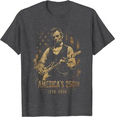 America’s 250th Abraham-Lincoln Playing Guitar Retro Vintage T-Shirt