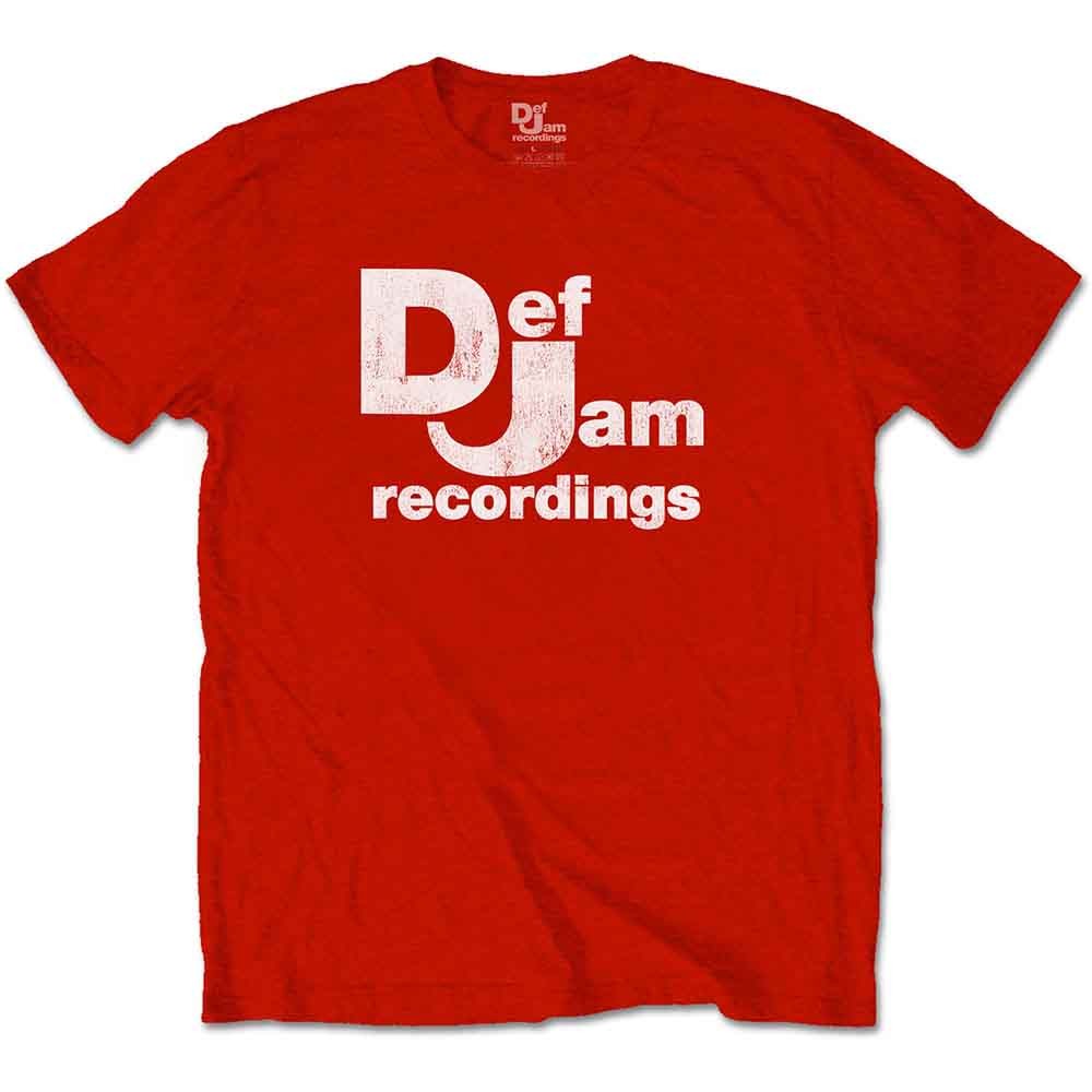 Def Jam Recordings T Shirt Classic Logo new Official Mens Red