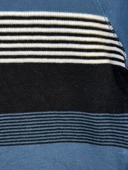 Amplify Stretch Waffle Knit – Stripes – Long Sleeves – Teal – Black – White – Sm