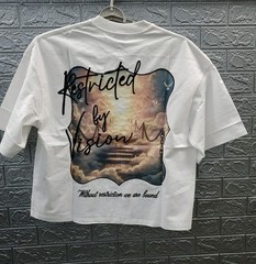 New REY NA Heavyweight 2 Sided Short Sleeve Tee White Size M