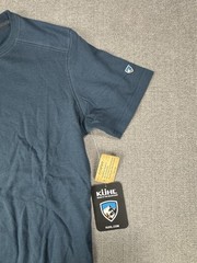 Kuhl Shirt Men Small Cotton Blue Hiking Trek Mountain New