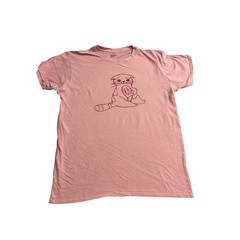 Brisco Brands T-Shirt Mens Large Pink Excellent Social Anxiety Cat Graphic Tee