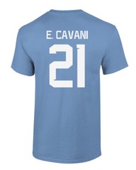 Uruguay Soccer #21 Edinson Cavani World Football Adult and Youth T-Shirt