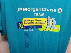 2005 JPMorgan Chase Corporate Challenge Team Adult Cyan XL TShirt