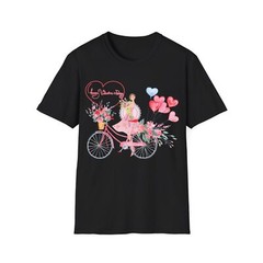 14 February Heart Day Holiday Happy Valentine’s Day T-Shirt, Bicycle Love Gift