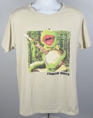 The Muppets Kermit the Frog Country Roots Banjo Logo T Shirt Mens Large