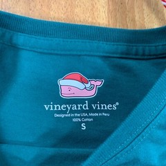 Vineyard Vines Shirt Mens Small Green Whale Merry Christmas Long Sleeve NWT