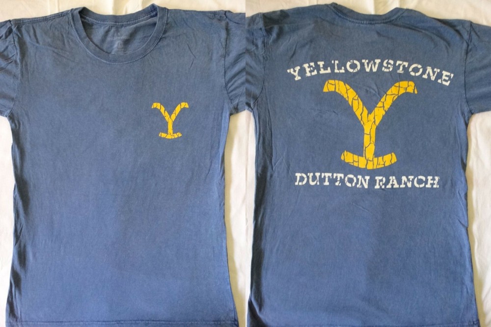 Yellowstone TV Show Dutton Ranch Mineral Wash Licensed Blue T-Shirt