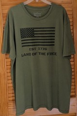 Land Of The Free Est 1776 T Shirt Men’s 2XL Army Green General Standard