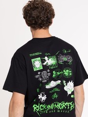 Rick And Morty Mens Funny Cartoon Black Shirt New Large