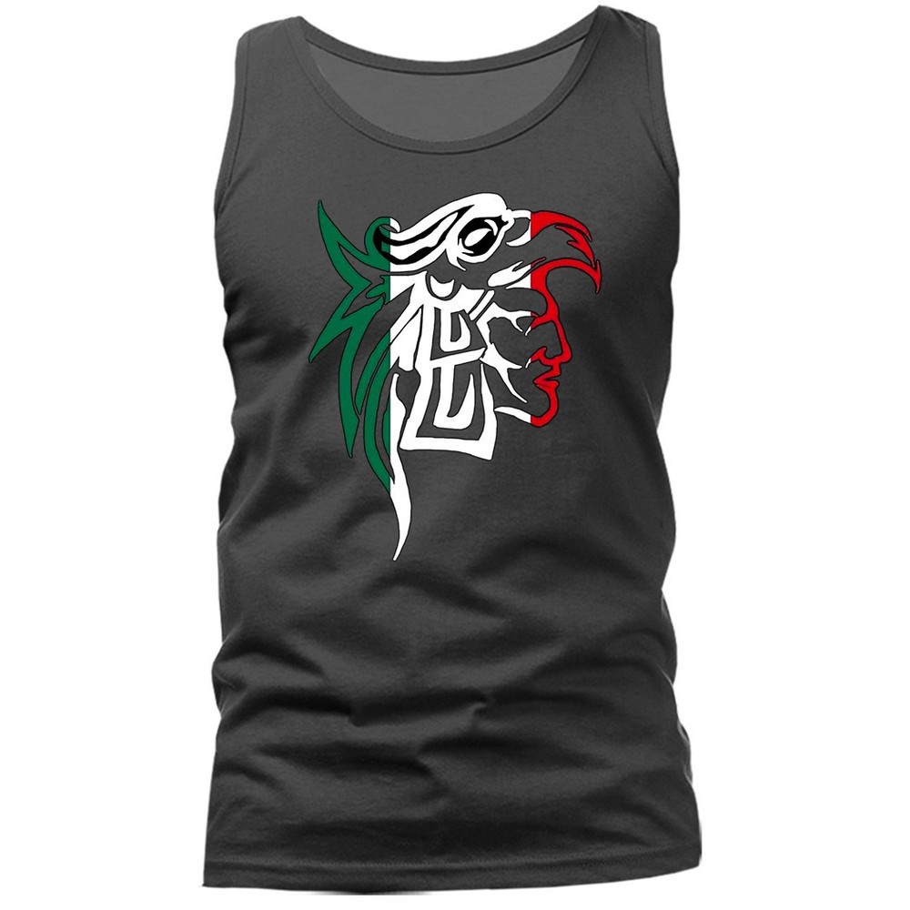 Mexican Flag Aztec Warrior Eagle Mexico Pride Heritage Tank Top