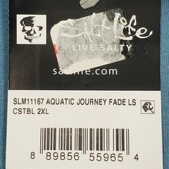2XL Salt Life Coastal Blue Aquatic Journey Fade T-Shirt 52″ FLAW