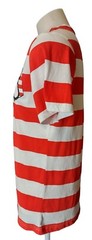 Where’s Waldo Mens Adult Unisex Medium Striped Costume Shirt Cotton/Polyester