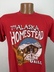 Vintage Alaska Shirt Mens Large Tight Fit 80s Nature Tee Alaska Souvenir T-shirt