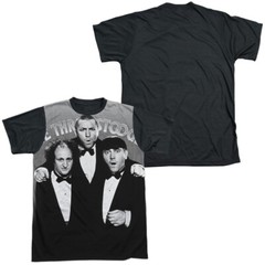 Three Stooges Classy Fellas Adult Halloween Costume T Shirt (Black Back), S-3XL